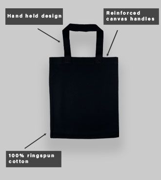 Blank black tote bag for customisation 