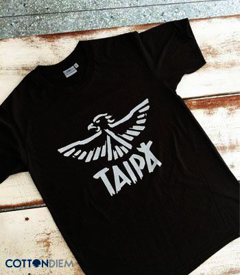 Blank plain black t-shirt with screen printed design