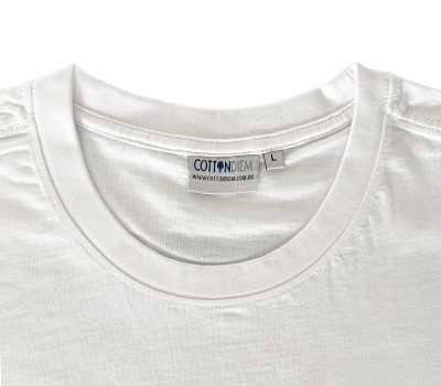 Blank white t-shirt collar stitching