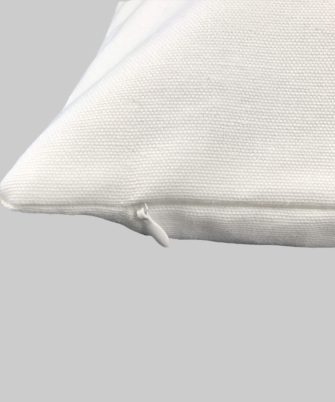 Blank white cushion cover with invisible zipper
