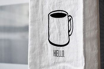 Screen printing blank white tea towel